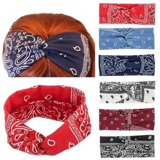 Faixa de cabelo elástica de três vias, estilo europeu e americano, em 6 cores, absorvente de suor, acessório elástico pa