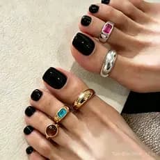 Anel de pedra de estilo aberto com base de metal, estilo europeu e americano, anel de dedo do pé exclusivo com pedra pre