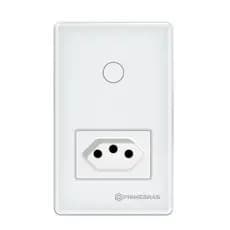 Interruptor Touch Inteligente Com Tomada Wifi Primebras TP1011 Branco