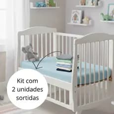 Kit 2 Lençol Berço Bebê Americano 130x70cm com Elástico Microfibra Alta Qualidade