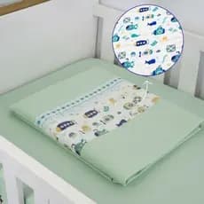 Lençol Avulso Mini Berço Quarto de Bebê Com Bainha Barrado Estampado Percal Super Macio