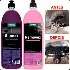 Kit Limpa Baú Alumínio Alumax + Removex Para Chassi Vintex para sujeiras leves e pesadas