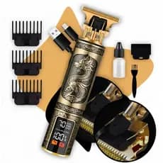 Máquina De Cortar Cabelo Barba Dragão Trimmer Profissional LED Sem Fio Recarregável