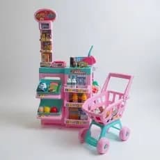 Super Mercadinho Infantil Completo C/ Luz Som e Carrinho de Compras  - HK Brinquedos
