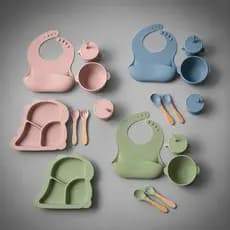 Kit Introdução Alimentar Bebê 6 Peças Dino - HK Baby