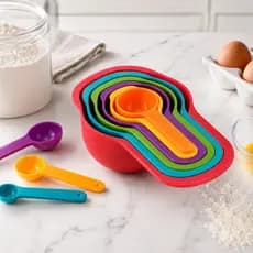 Kit até 6 Colheres e Medidores de Cozinha Coloridos (6 Peças)