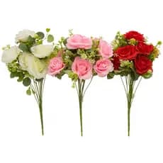 Buquê Rosa ,Branca ,vermelho  Artificial 40CM – Decoração de Casa, Casamento e Arranjos Elegantes