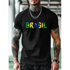 Camiseta Masculina Feminina Oversized Estampa Brasil Bandeira Brasileira T-shirt Streetwear Casual Moda Basica Copa