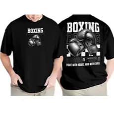 2026 Novo Camiseta Premium Oversized Esportiva Luta Boxing Boxe Streetwear 100% Algodão Envi
