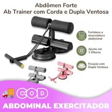 Suporte Abdominal com Ventosa e Corda Elástica Auxílio para Abdominais em Casa e Academia Fitness