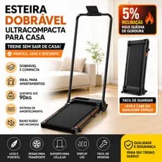 DEEYI Esteira Dobrável 2.0 HP - Mini para Casa c/ Funções LED Amortecimento e Design Compacto