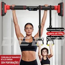 DEEYI Barra De Porta Para Flexão: Sem Instalação Necessária  Nível Embutido Largura Ajustável (60–100cm)  Multiuso