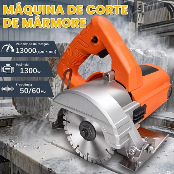 Serra Mármore 1300W Profissional para Cortes em Mármore Granito Concreto Porcelanato com Disco de 110mm