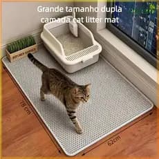 EVA 78 x 62cm Cat Litter Mat Washable Double Layer Cat Litter Box Compatible