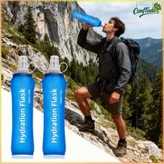 Garrafa Plúvel de Silicone Mole 500 ml, Desportiva para Corrida, Outdoor e Viagens