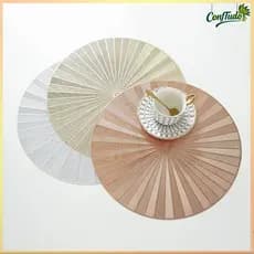 Kit 3 ou 6 Tapete De Mesa Posta Redondo Design Elegante Impermeável Manta para Prato