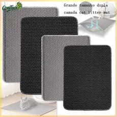Cat Litter Mat 78x62cm EVA Silicone Double Layer Waterproof Washable Easy Clean Compatible Litter Box