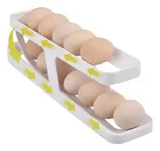 Porta Ovos de Geladeira Escorregador Roll Clear Fresh 2 andares Organizador 15 Ovos