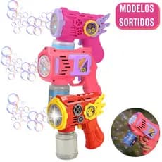 ROSA OU VERMELHA - Modelos Sortidos - Bubble Gun – Pistola de Bolhas Automática