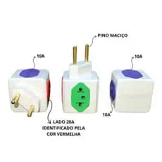 Adaptador de Tomada em Cubo 2 Pinos 10A 20A