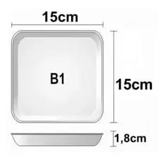 100uni bandeja Isopor B1 Rasa 15cm x 18cm
