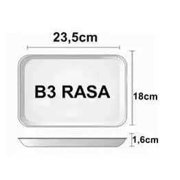 Bandeja Isopor B3 Rasa 23,5cmx18cm 100un