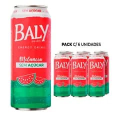 Pack Energético Baly Energy Drink Melancia Sem Açucar 473ml