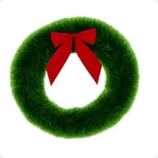 Guirlanda de Natal Verde Nevada Luxuosa + Laço Vermelho Enfeite Porta Parede Sala