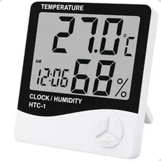 Relógio Digital Com Termômetro Termo Higrômetro Medidor Climático Umidade Temperatura Ambiente