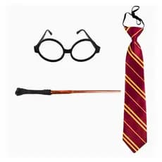 kit com gravata varinha e óculos para festa fantasia cosplay .SA