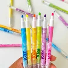 PINCEL MARCADOR CANETA GEL GLITTER KAZ- 6 CORES  KZ715