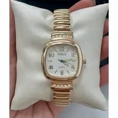 Relógio Feminino Kit Mini Elegance Quadrado com Detalhe Strass