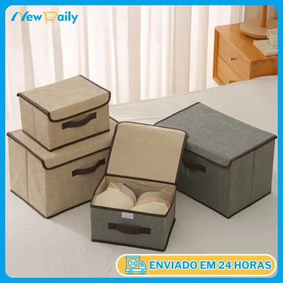 KIT 1 OU 2 Caixas Mutiuso Organizadora Colors Dobravel TNT para armarios, guarda roupas