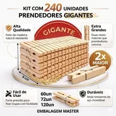 240 unidades de  Prendedor Pregador de roupas de madeira pregador promoção (Tradicional)