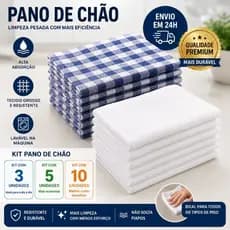 Kit Panos de Chão 45x65 Grosso Resistente Alta Durabilidade Uso Diário
