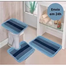 Kit Tapete Banheiro 3 Peças 40x50 Jogo de Banheiro Lavável
