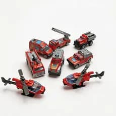 Carrinhos De Bombeiro Infantil Kit 4 Ou 8 Peças Caminhão Helicóptero Resgate