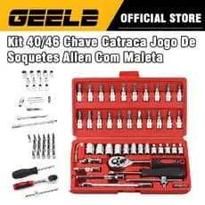 Jogo De Chave Catraca Caixa De Ferramentas Completa Reversível Soquetes Maleta 40 Peças / 46 Peças
