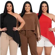 Blusa Bata Plus Size Multiformas 3 em 1 – Versátil, Moderna e Confortável | Look Casual à Social