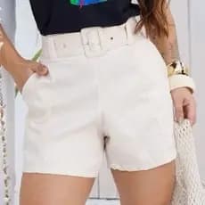 Short de alfaiataria com cinto M e G. short social.