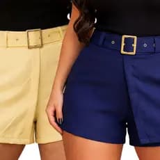 Short saia bermuda alfaiataria cinto