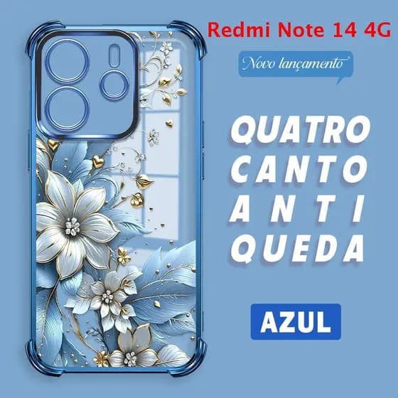 Capa Para Xiaomi Redmi Note 14 4G Capinha Anti Choque Case Transparente 0506 FS