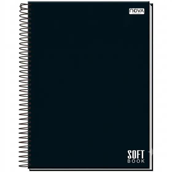Kit 1/2/4 Cadernos Universitários 10 Matérias 160 Folhas Capa Dura Preto Clean Moderno Faculdade