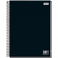 Kit 1/2/4 Cadernos Universitários 10 Matérias 160 Folhas Capa Dura Preto Clean Moderno Faculdade