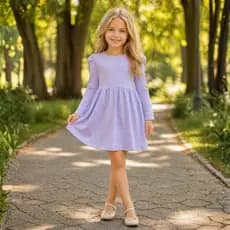 Vestido Infantil Menina Manga Longa Rodado Delicado Confortável Festa Frio Manga Princesa Menina