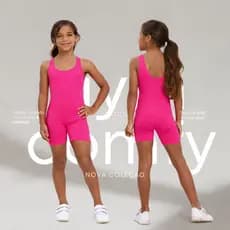 Macaquinho Infantil Poliamida Dança Ballet Ginástica Fitness Roupa Menina Feminino Bloguerinha