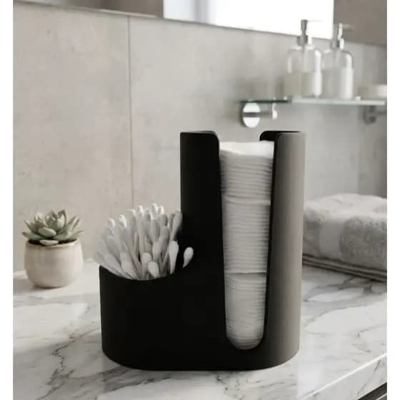 suporte para algodao e cotonetes organizador banheiro moderno compacto resistente porta algodao cotonete