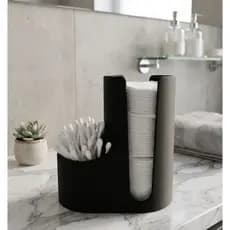 suporte para algodao e cotonetes organizador banheiro moderno compacto resistente porta algodao cotonete