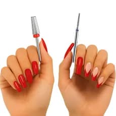 Kit 2 Broca de Tungstenio cônica para remoção do gel curvatura do alongamento de unhas diamantada 718  afastar cuticula