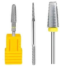 Kit 3 Brocas De Tungstênio Remoção Acabamento Curvatura Unhas de gel Nivelamento Remoção do gel Cuticula Cuticulas Nail